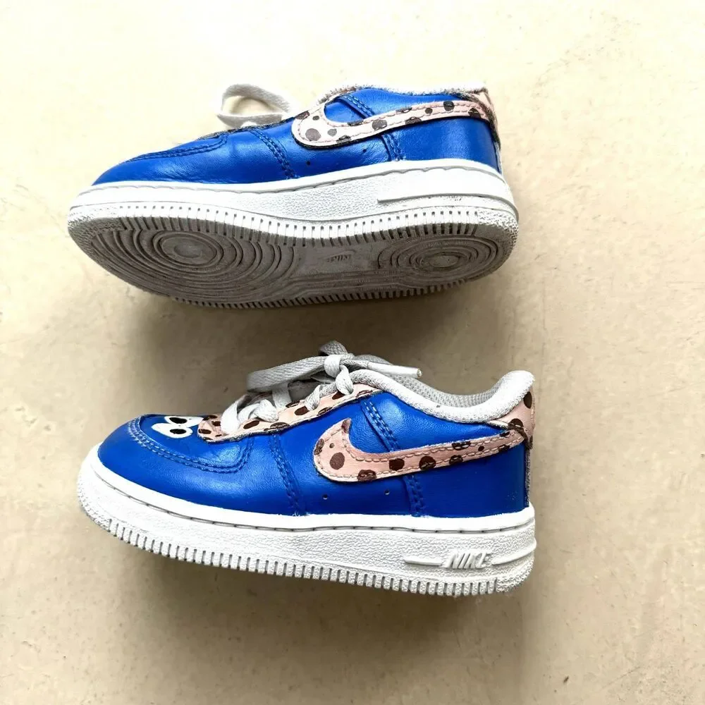 Nike Cookie Monster Shoes Custom Painted sz Toddler 7c Air Force 1 Sesame Street
